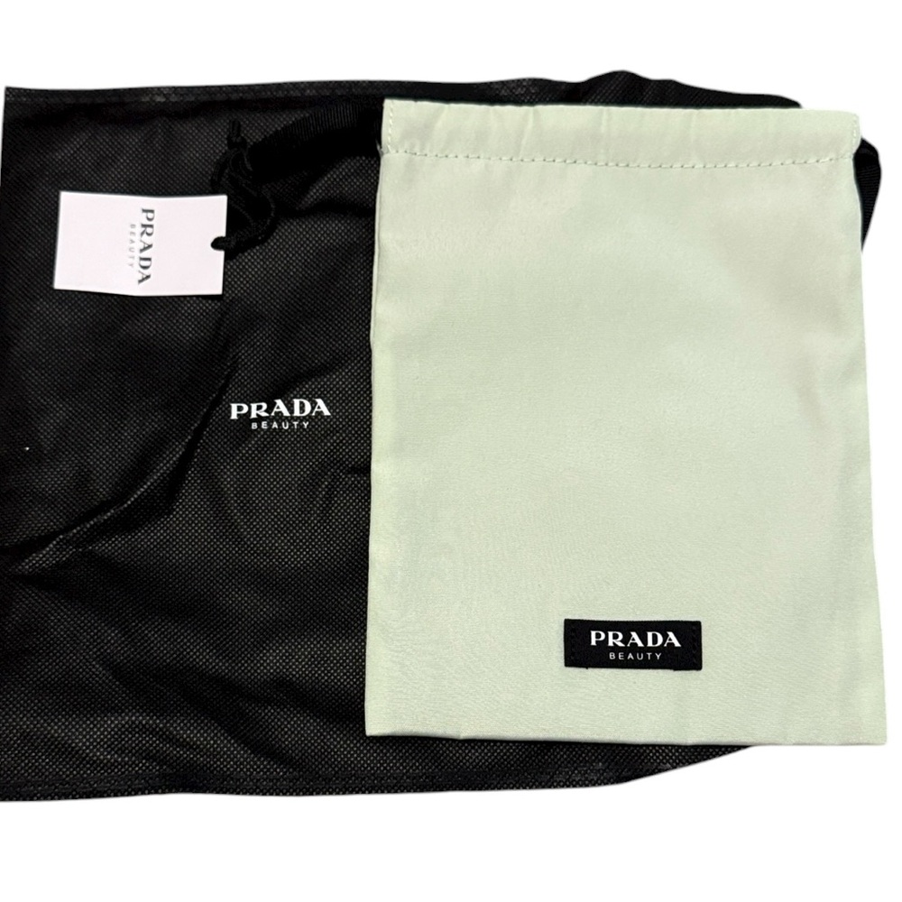 Prada Beauty Mint Green Drawstring Cosmetic Pouch & Dust Bag Set NWT